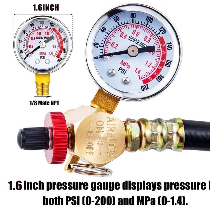 Portable Air Tank Repair Kit With Pressure Gauge And Valve For Easy Air Tank Restoration 2