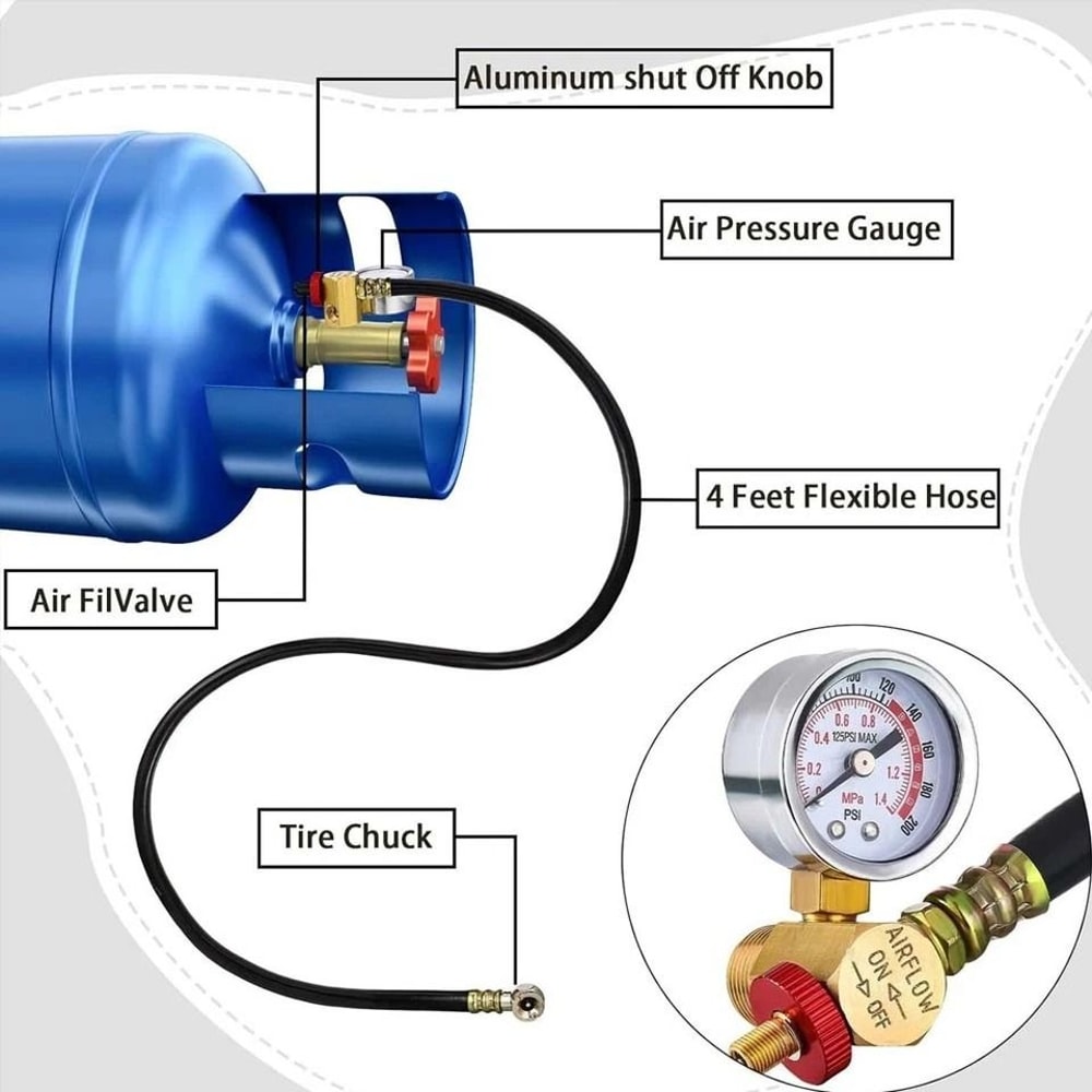 Portable Air Tank Repair Kit With Pressure Gauge And Valve For Easy Air Tank Restoration 3