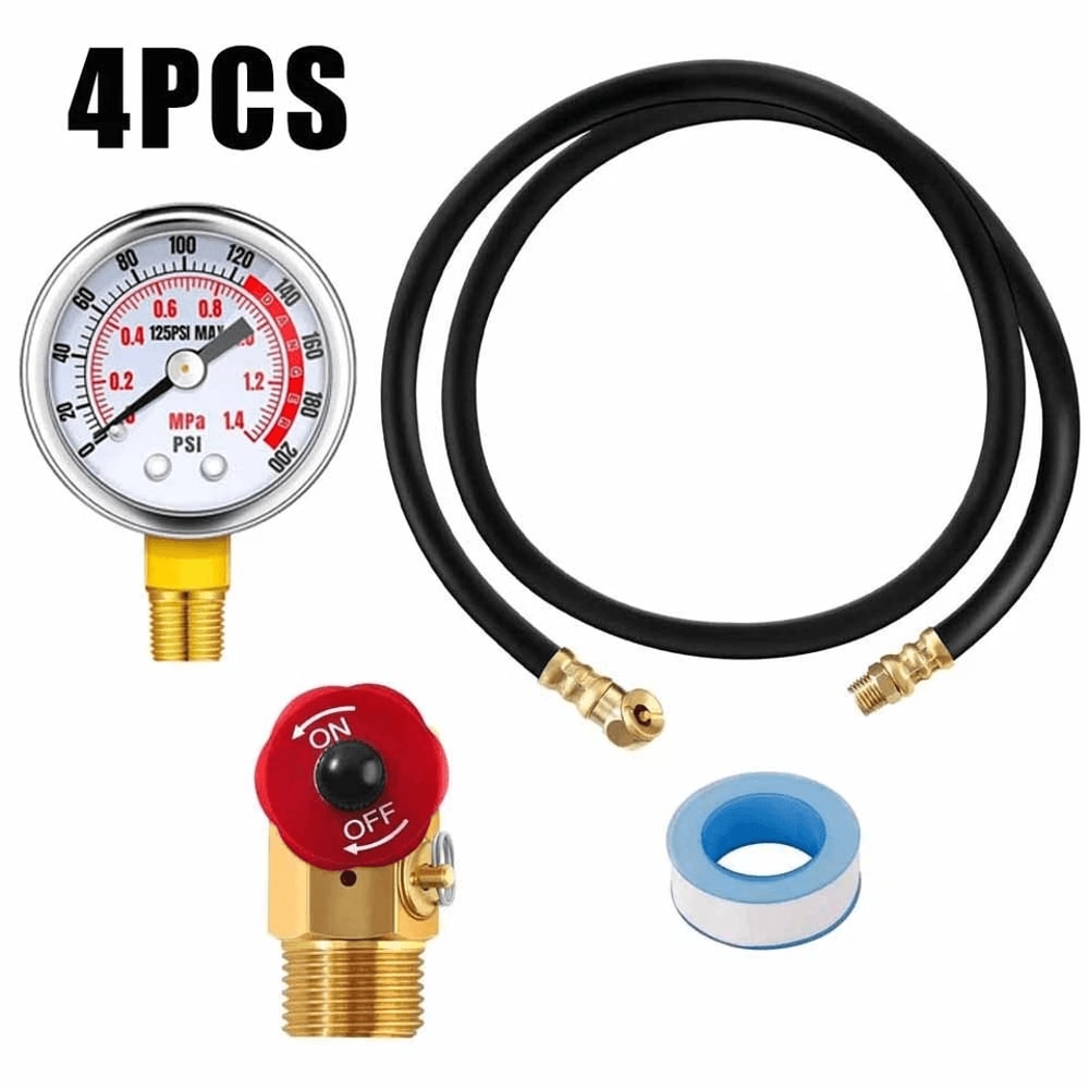 Portable Air Tank Repair Kit With Pressure Gauge And Valve For Easy Air Tank Restoration 5