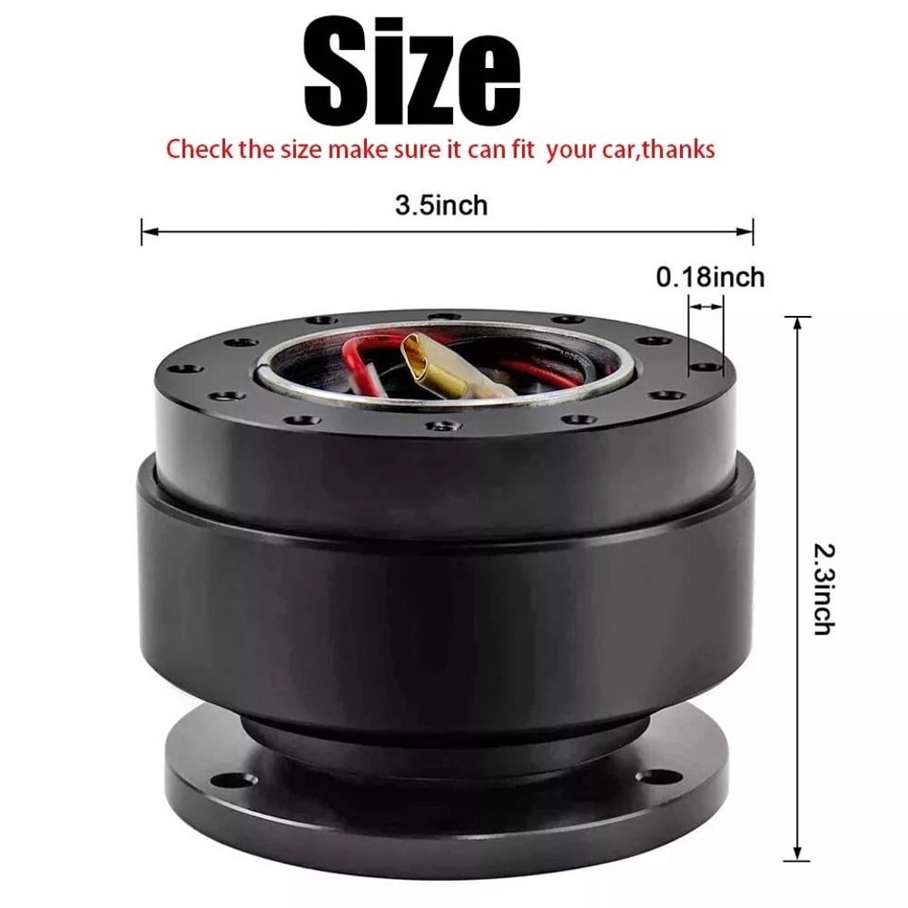Universal Steering Wheel Quick Release Hub Adapter Hole Snap Off Boss Kit Black 4