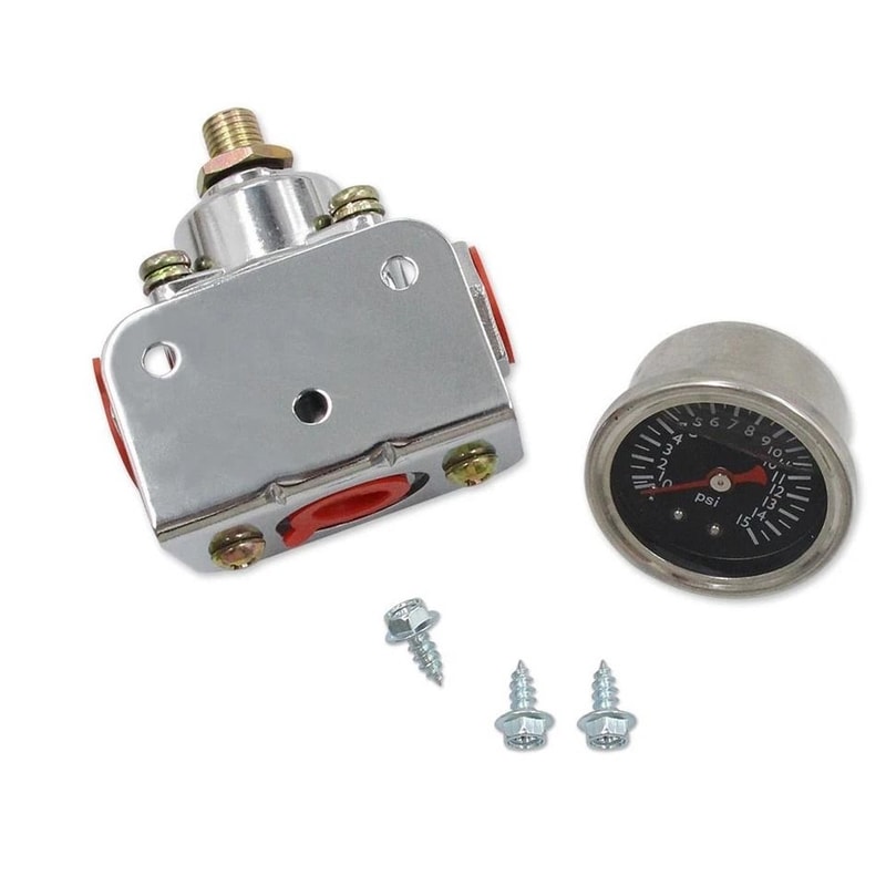 Adjustable Fuel Pressure Regulator Kit With Gauge PSI For Carbureted Engines 3