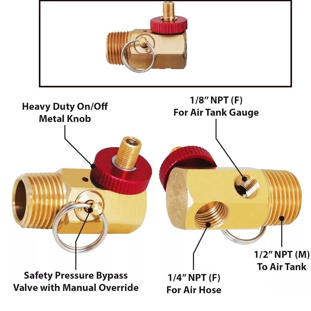 Portable Air Tank Repair Kit With Gauge And Valve Hose Assembly 10