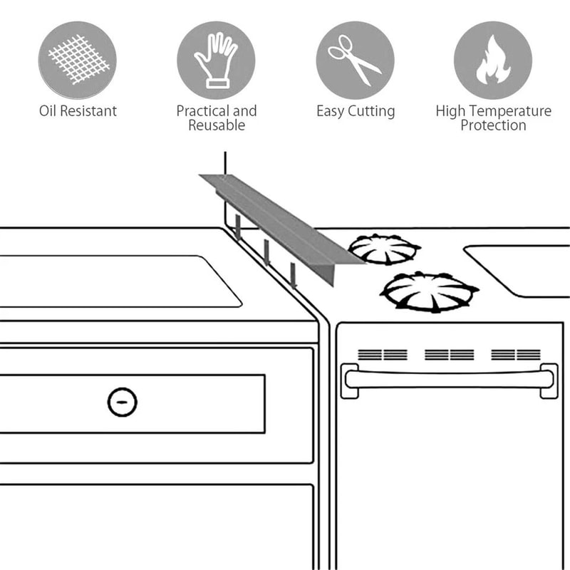 Silicone Stove Gap Cover Heat Resistant Kitchen Counter Gap Filler 3