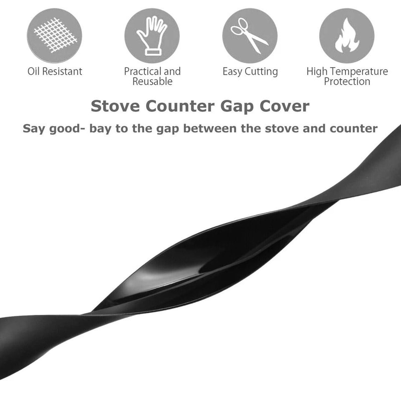 Silicone Stove Gap Cover Heat Resistant Kitchen Counter Gap Filler 4