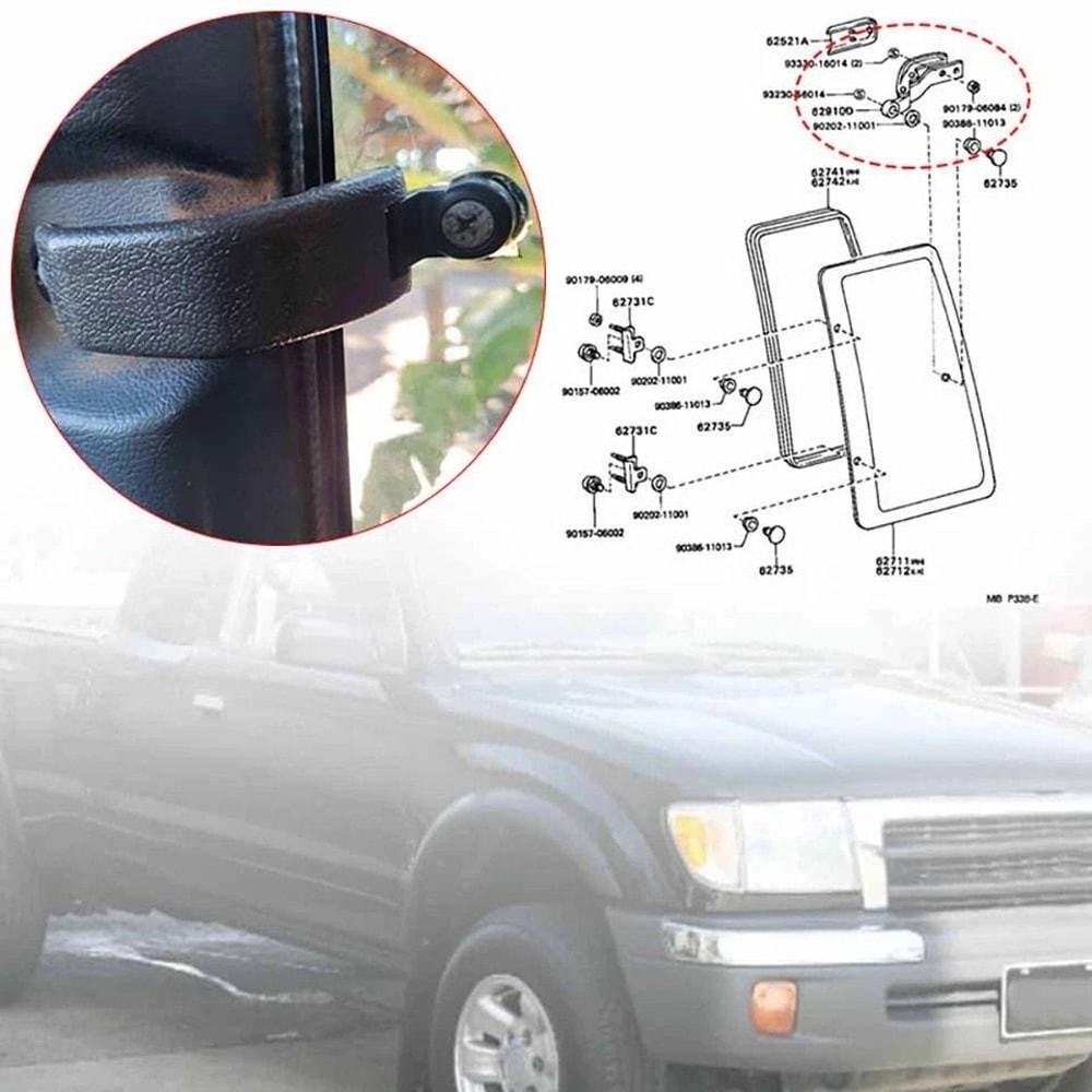 Gray Rear Quarter Window Latch Pair For Toyota Tacoma Hilux 4