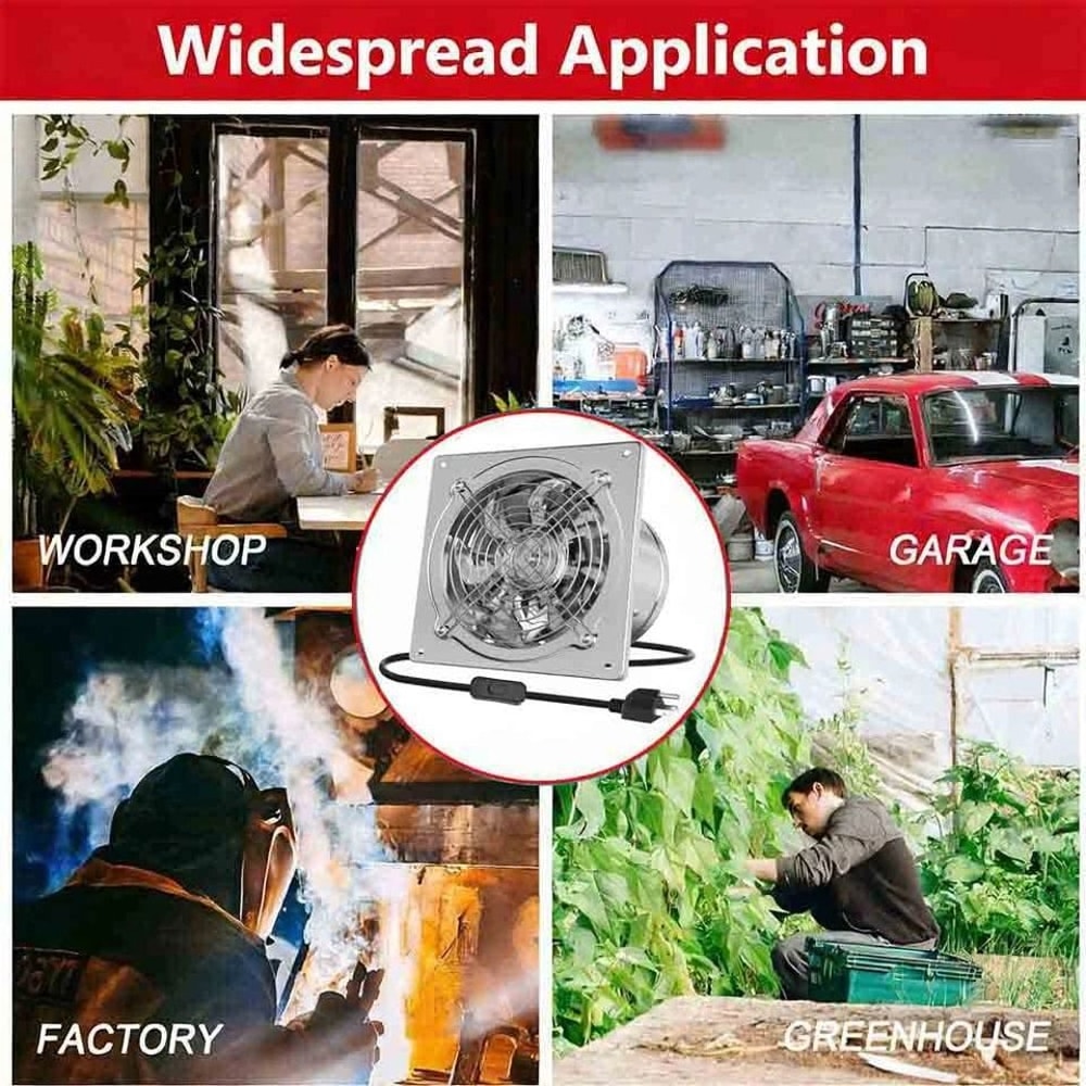 Wall Mount Exhaust Fan CFM Metal Ventilation Fan With Switch 7