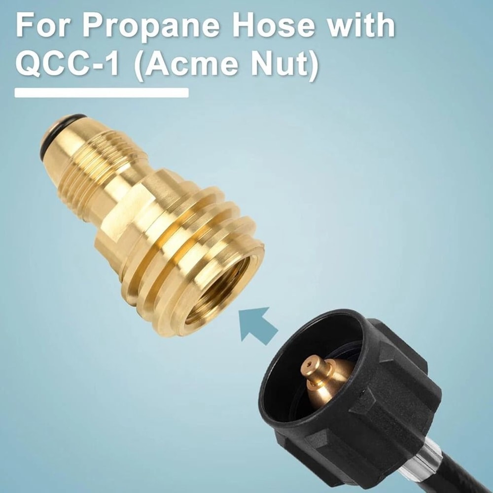 POL To QCC1 Propane Adapter For Tanks Type Solid Brass Fitting 4