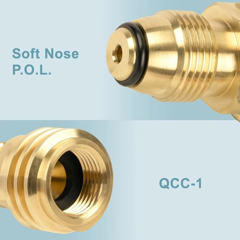 POL To QCC1 Propane Adapter For Tanks Type Solid Brass Fitting 5