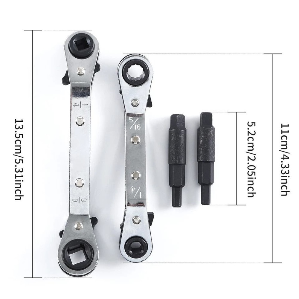 HVAC Service Wrench Set With Hex Bit Adapter For Refrigeration And Air Conditioning Repair 2
