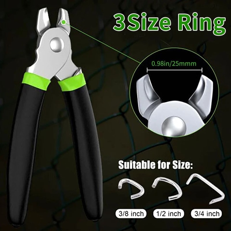 Heavy Duty Hog Ring Pliers Kit With Hog Rings For Upholstery Seat Cover Repair And Fencing 1
