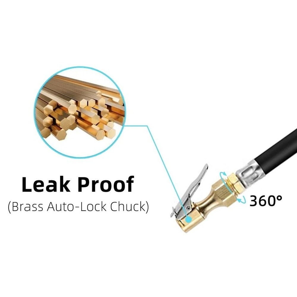 Lock On Tire Chuck Set Open Flow Air Chuck For Inflator Gauge 8
