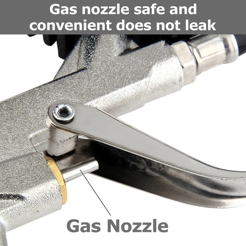 PSI Tire Inflator Gauge With Flexible Hose And Air Chuck Pistol Grip For Air Compressors 3