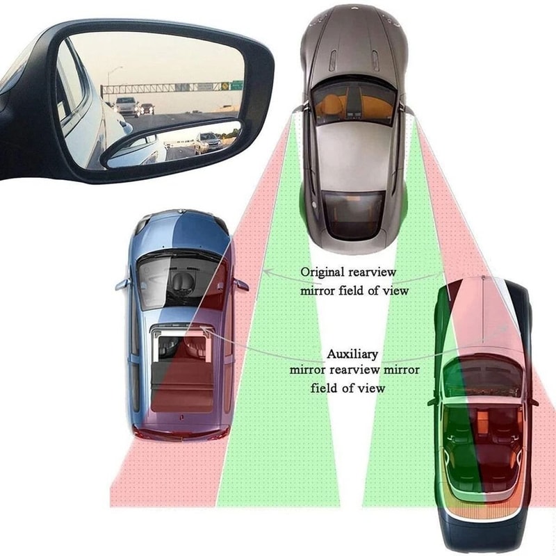 Rotatable Blind Spot Mirror Wide Angle Convex Rear View Mirror For Cars SUV Trucks 1