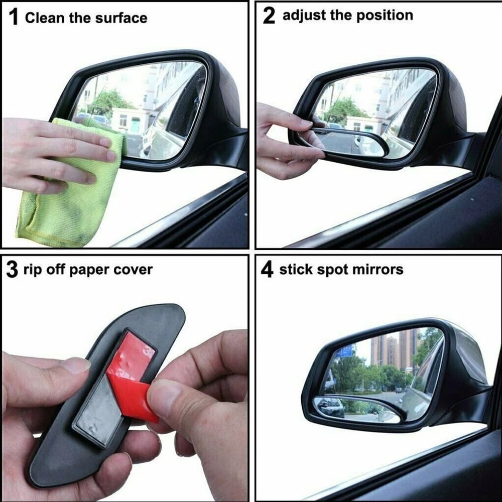 Rotatable Blind Spot Mirror Wide Angle Convex Rear View Mirror For Cars SUV Trucks 3