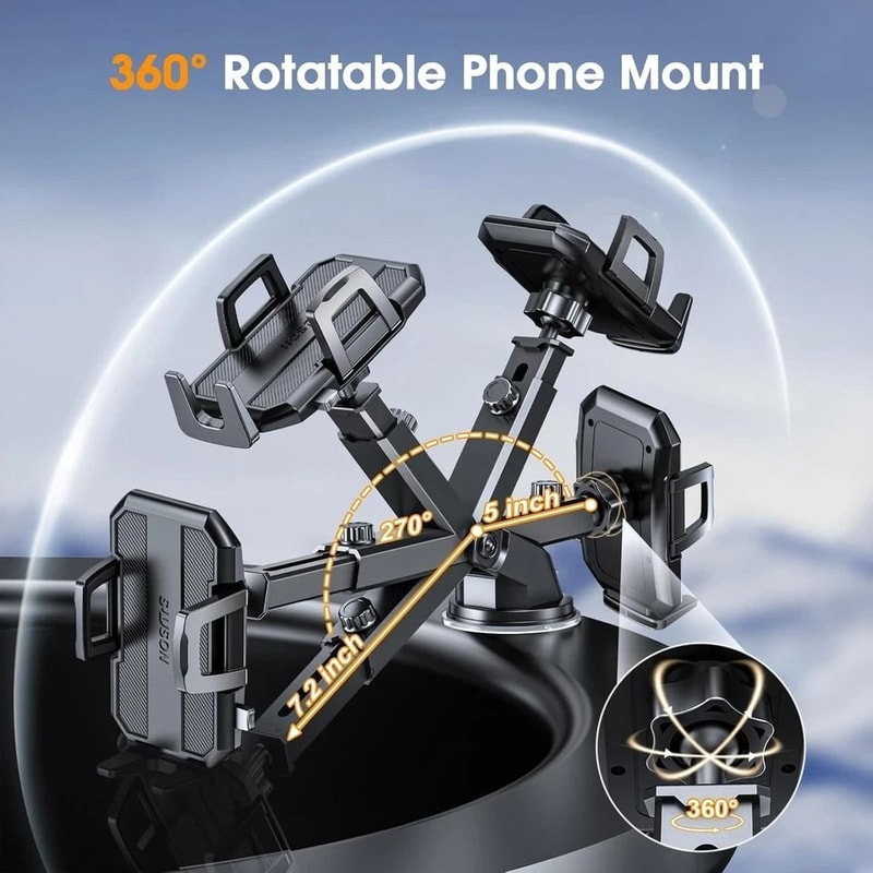 Foldable Car Phone Mount With Strong Suction For Dashboard And Center Console 4
