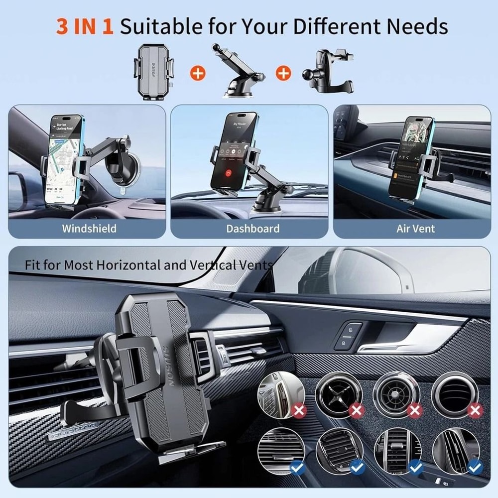 Foldable Car Phone Mount With Strong Suction For Dashboard And Center Console 5