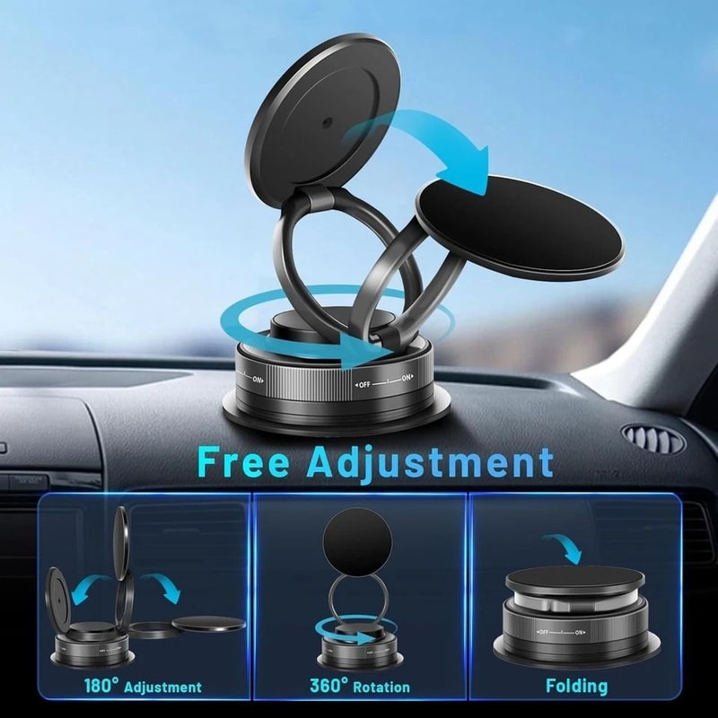 Adjustable Car Phone Holder Suction Cup Dashboard Mount 3