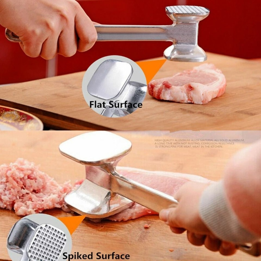 Dual Sided Meat Tenderizer Hammer For Steak Chicken And BBQ Prep 1