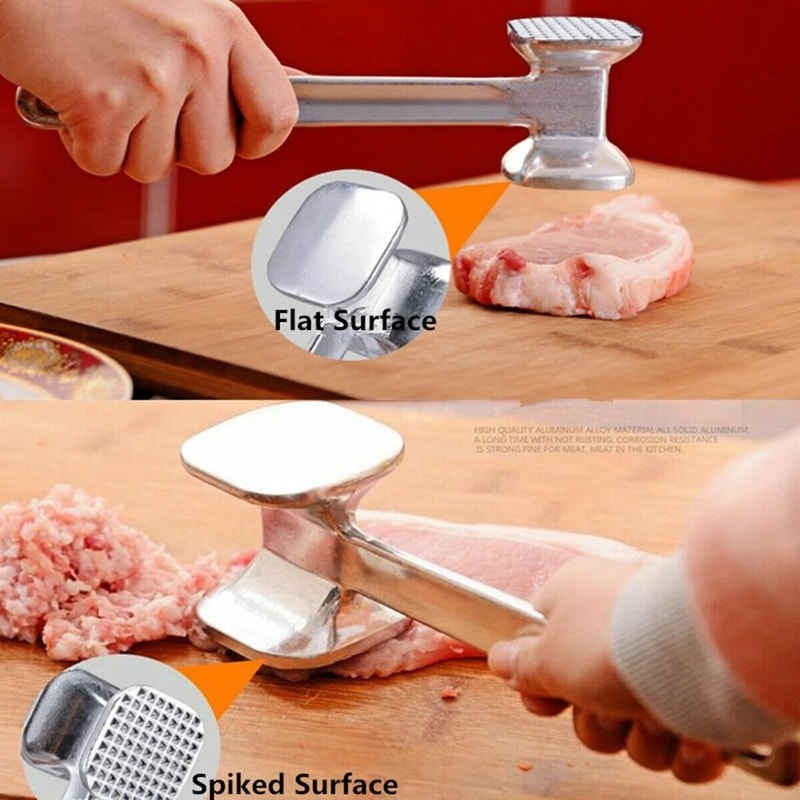 Dual Sided Meat Tenderizer Hammer For Steak Chicken And BBQ Prep 1