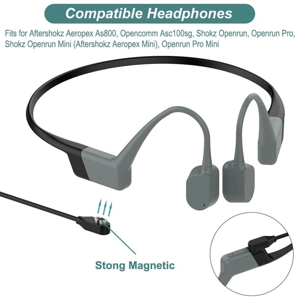 Magnetic USB Charger Cable For OpenRun Aeropex OpenComm Headphones 6