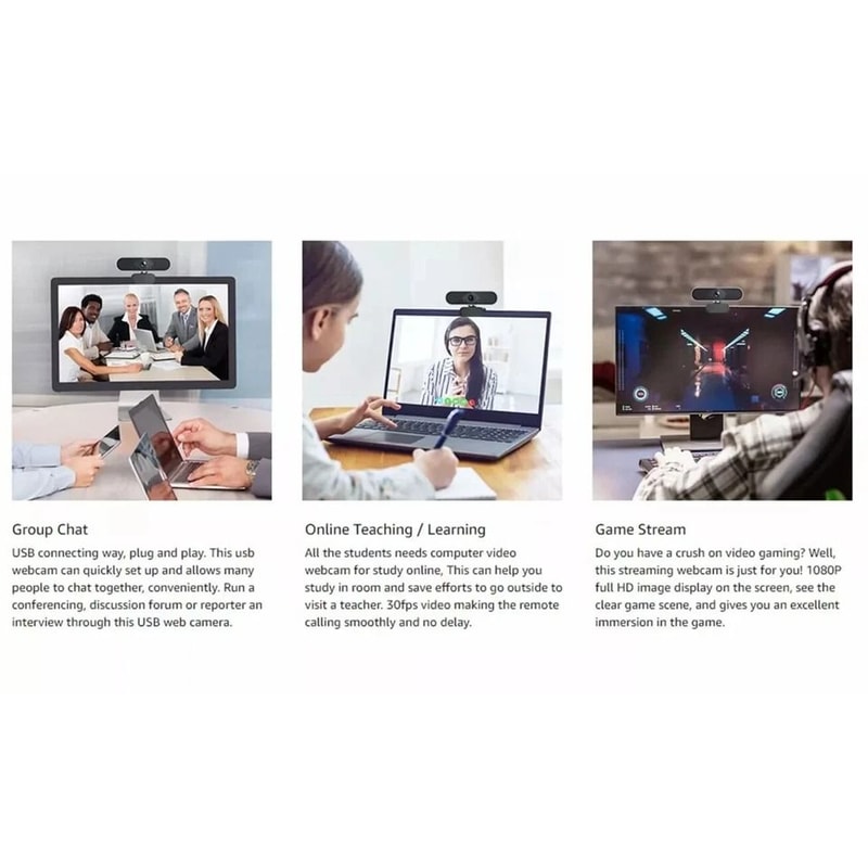USB Webcam With Microphone For PC Laptop And Video Calls 8