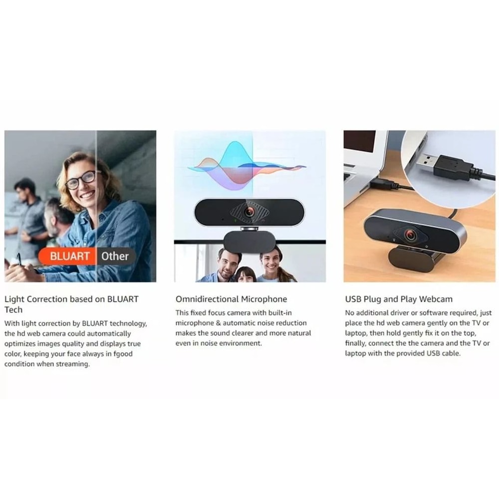 USB Webcam With Microphone For PC Laptop And Video Calls 9