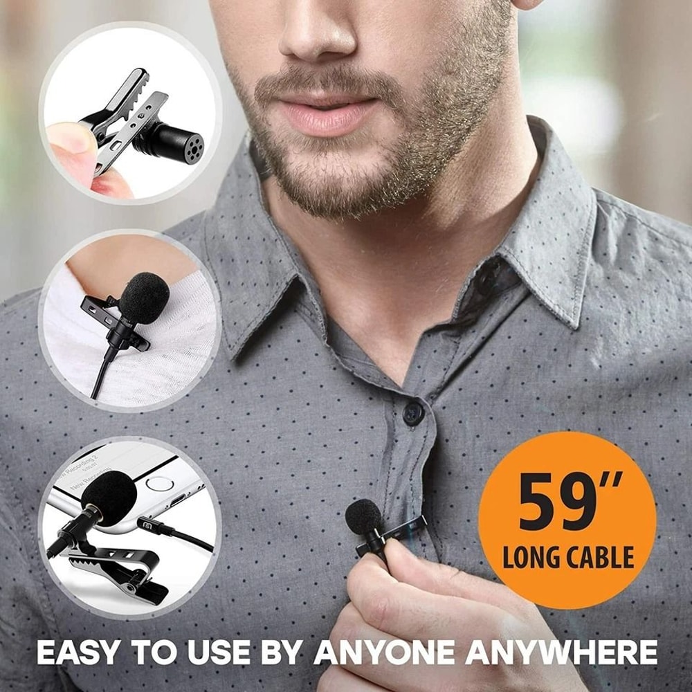 Clip On Lavalier Microphone For IPhone Android Recording 1