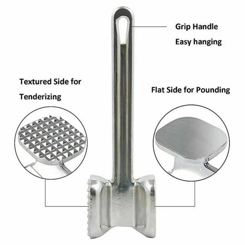 Double Sided Meat Tenderizer Aluminum Steak Mallet For Beef Chicken Pork 1