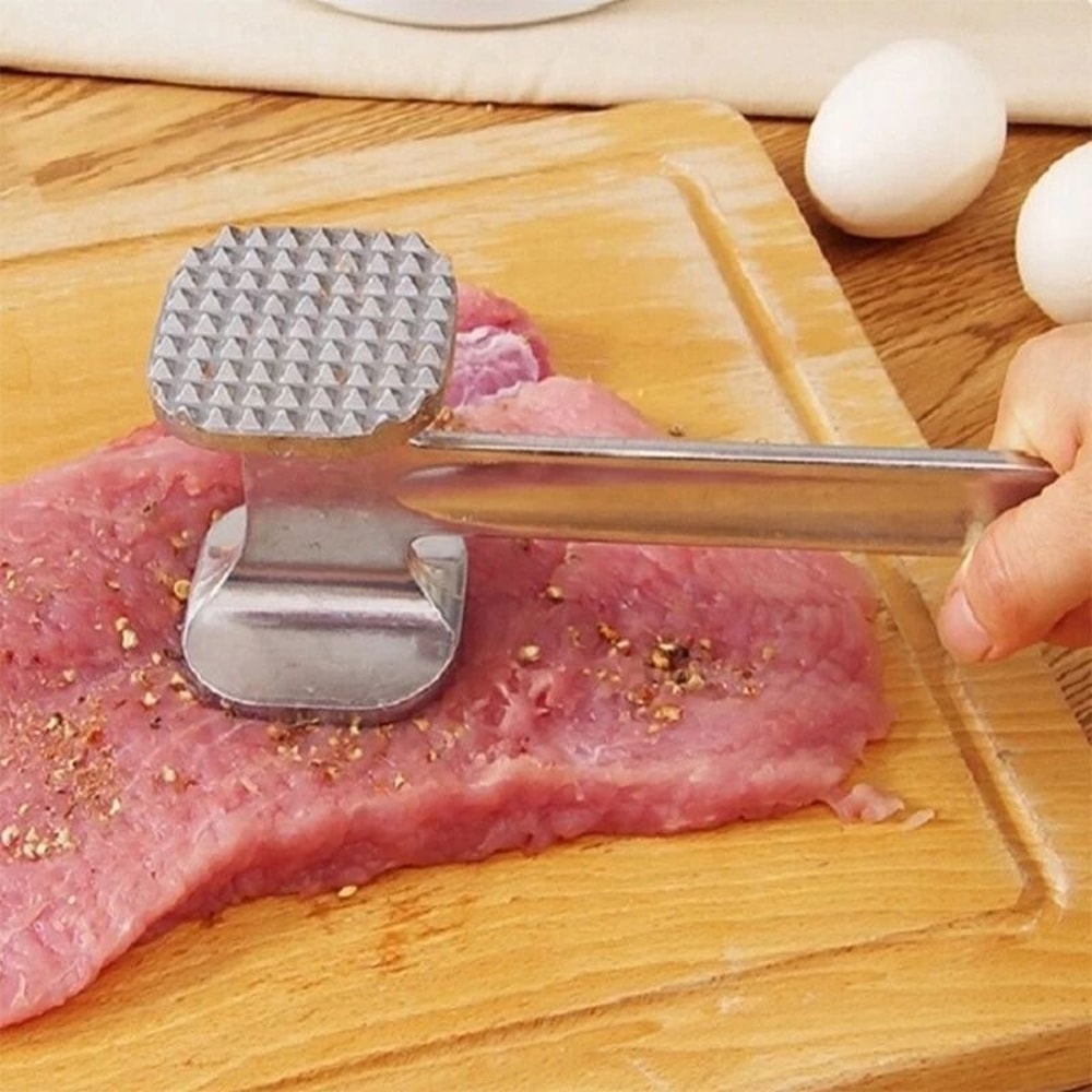 Double Sided Meat Tenderizer Aluminum Steak Mallet For Beef Chicken Pork 0