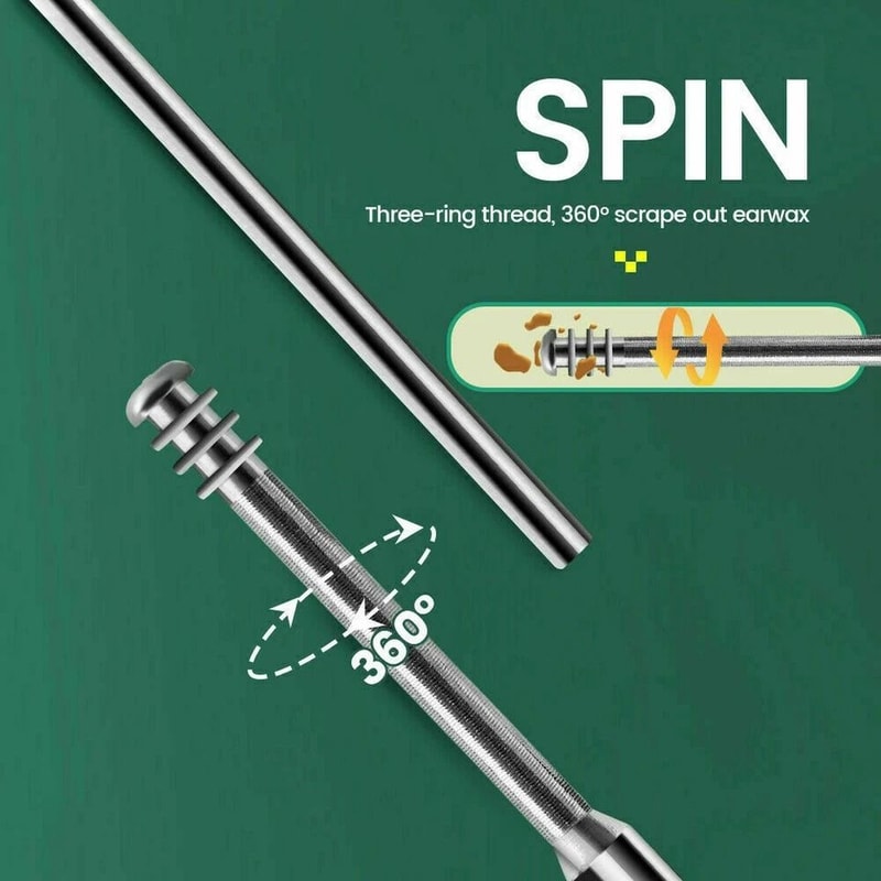 Stainless Steel Ear Wax Removal Kit With Spiral Ear Pick And Curette Tools 3