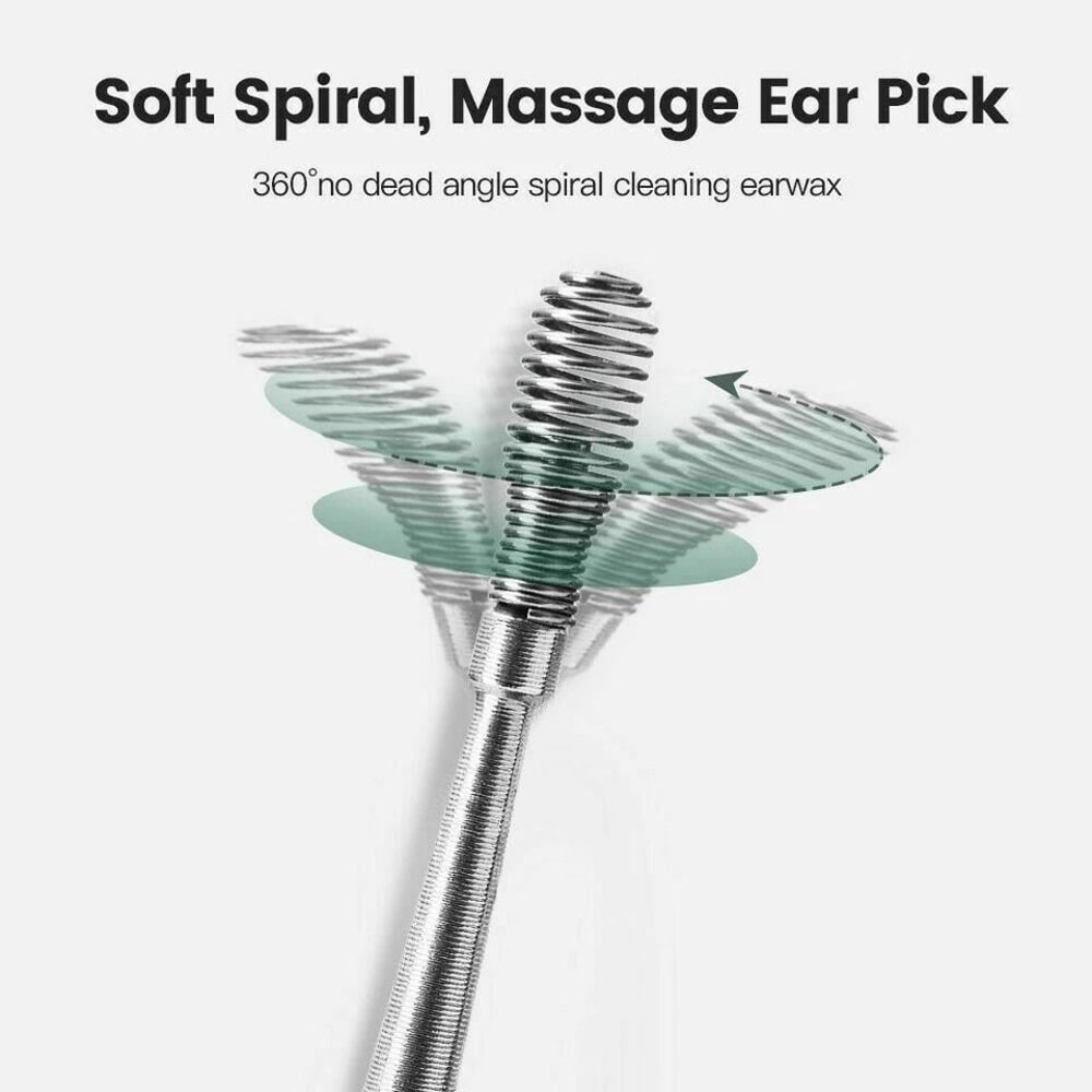 Stainless Steel Ear Wax Removal Kit With Spiral Ear Pick And Curette Tools 4