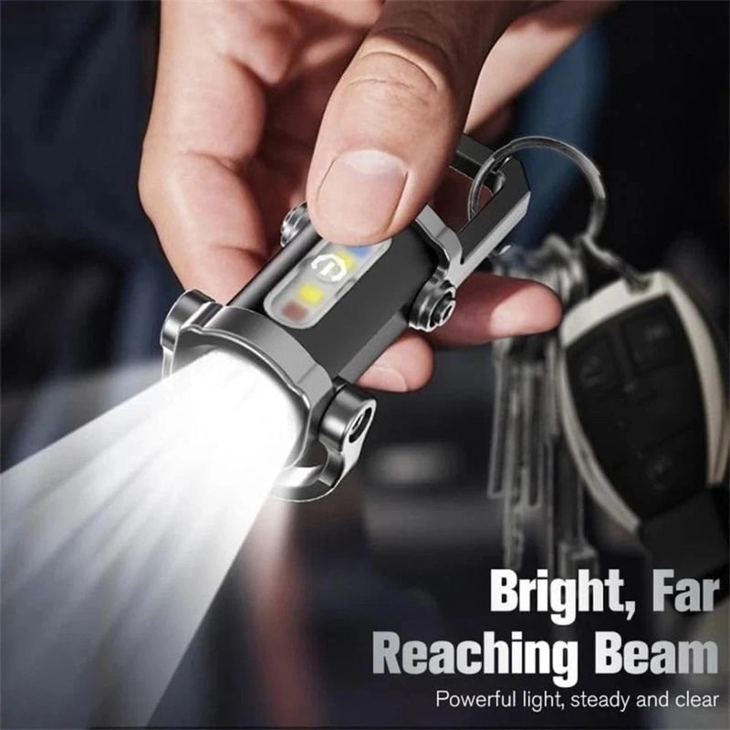 Rechargeable Mini Keychain Flashlight USB Pocket Torch For Camping 5