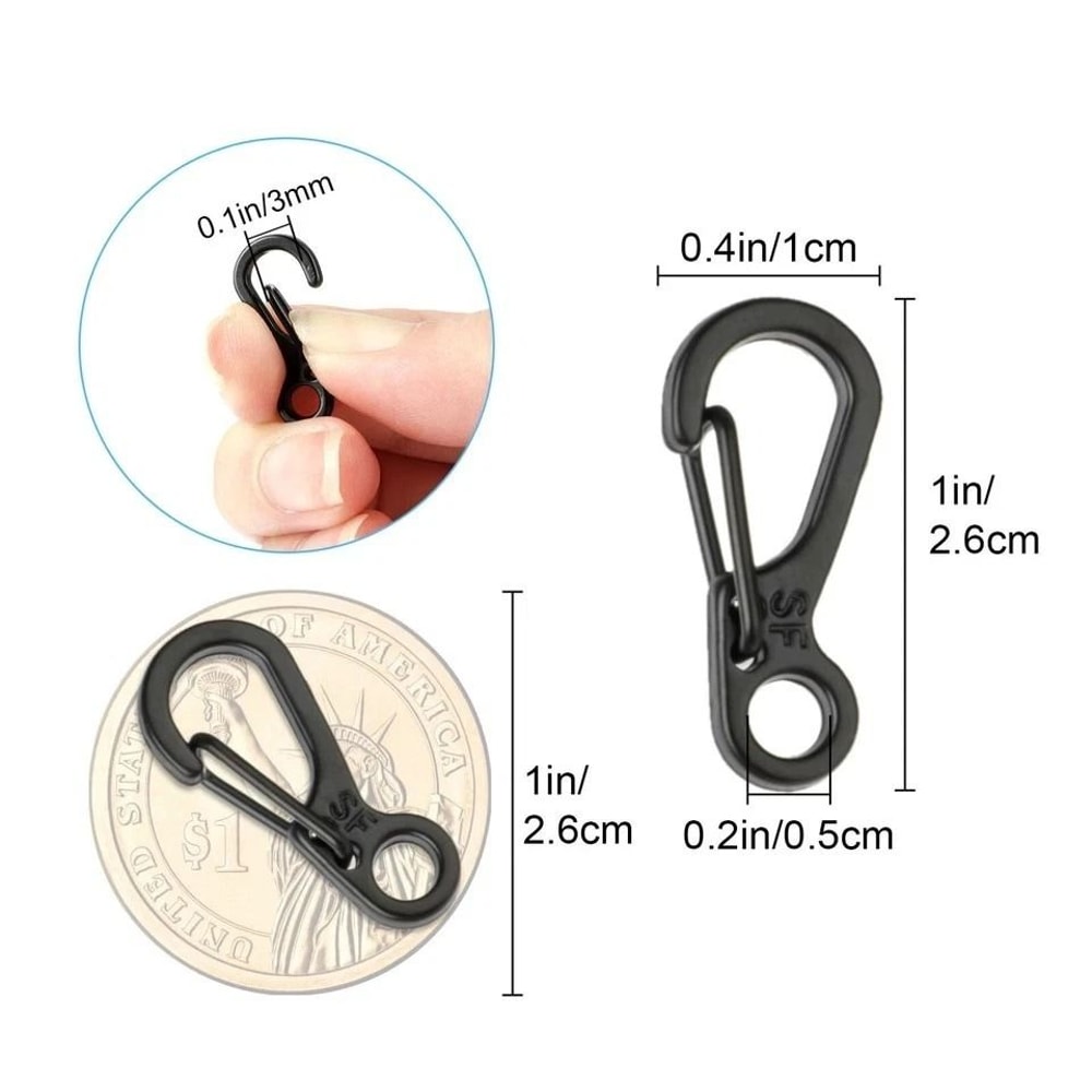 Aluminum Carabiner Clips For Keys Backpack Paracord Outdoor Gear 3