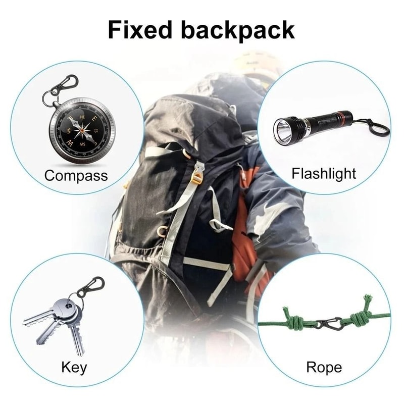 Aluminum Carabiner Clips For Keys Backpack Paracord Outdoor Gear 5