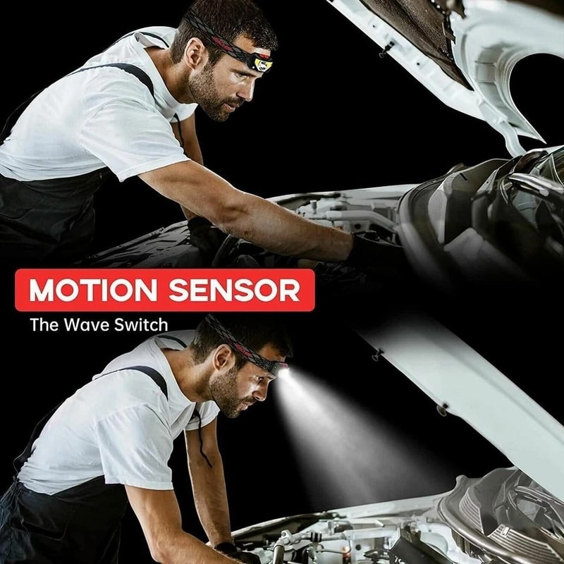 Rechargeable LED Headlamp Waterproof USB Head Torch 8