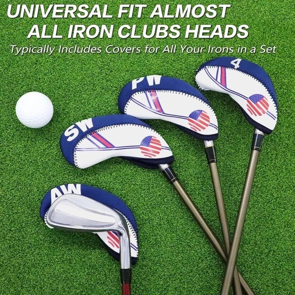USA Flag Golf Iron Head Covers Neoprene Golf Club Covers 2