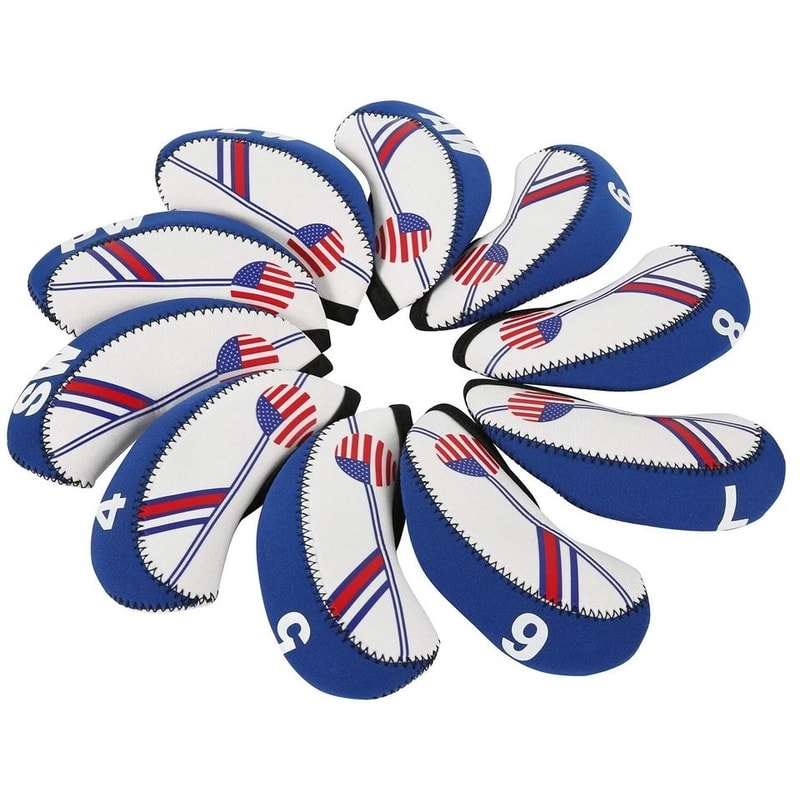 USA Flag Golf Iron Head Covers Neoprene Golf Club Covers 0