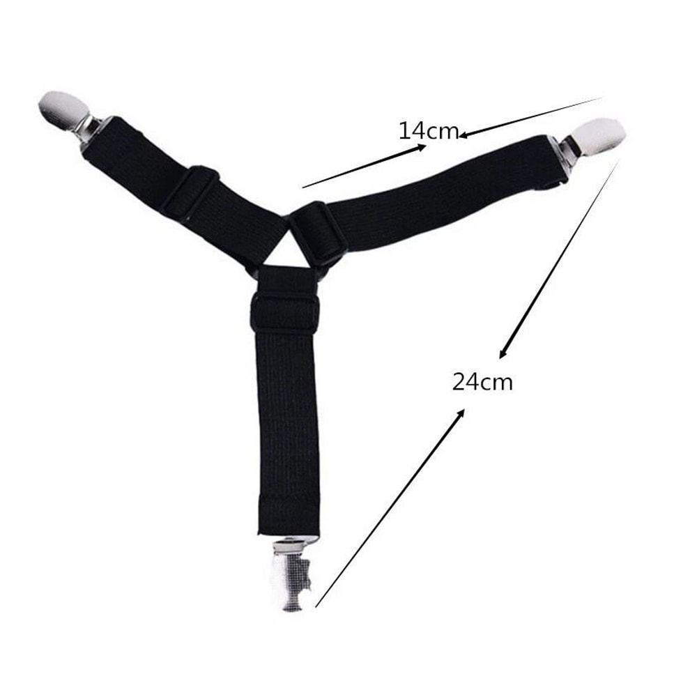 Adjustable Bed Sheet Holder Straps With Triangle Mattress Grippers 1