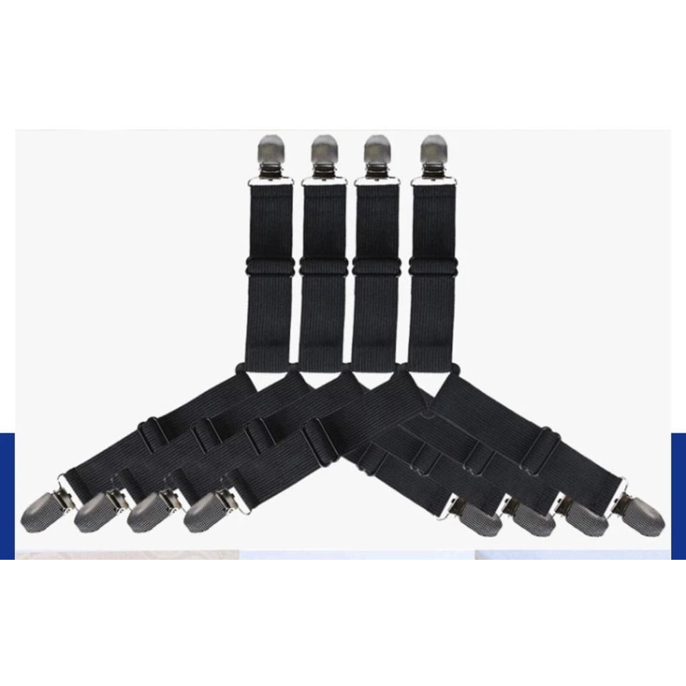 Adjustable Bed Sheet Holder Straps With Triangle Mattress Grippers 3