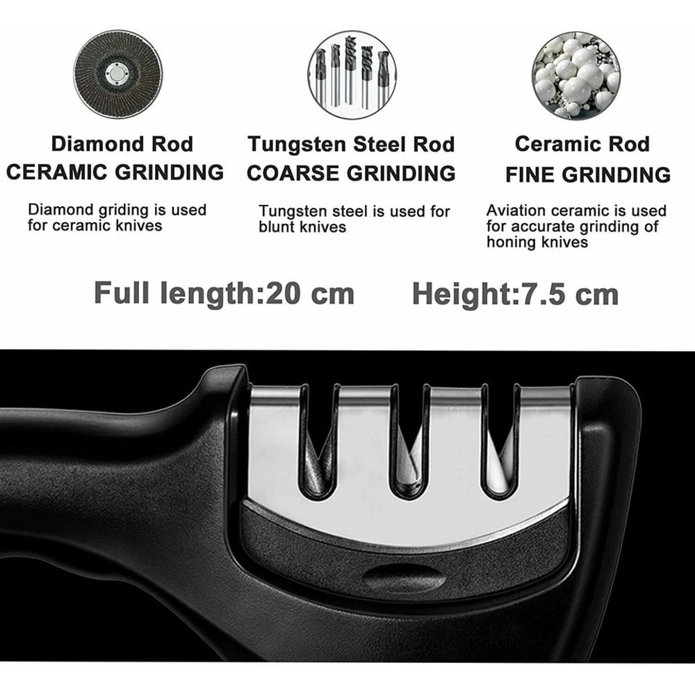 Professional Stage Knife Sharpener For Kitchen Knives Ceramic Tungsten Manual Tool 2