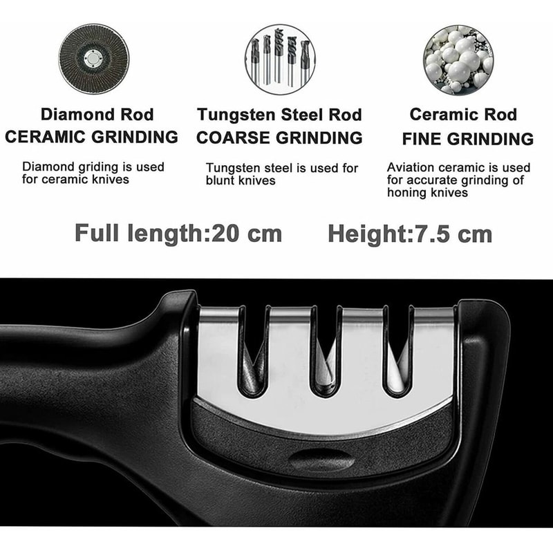 Professional Stage Knife Sharpener For Kitchen Knives Ceramic Tungsten Manual Tool 2