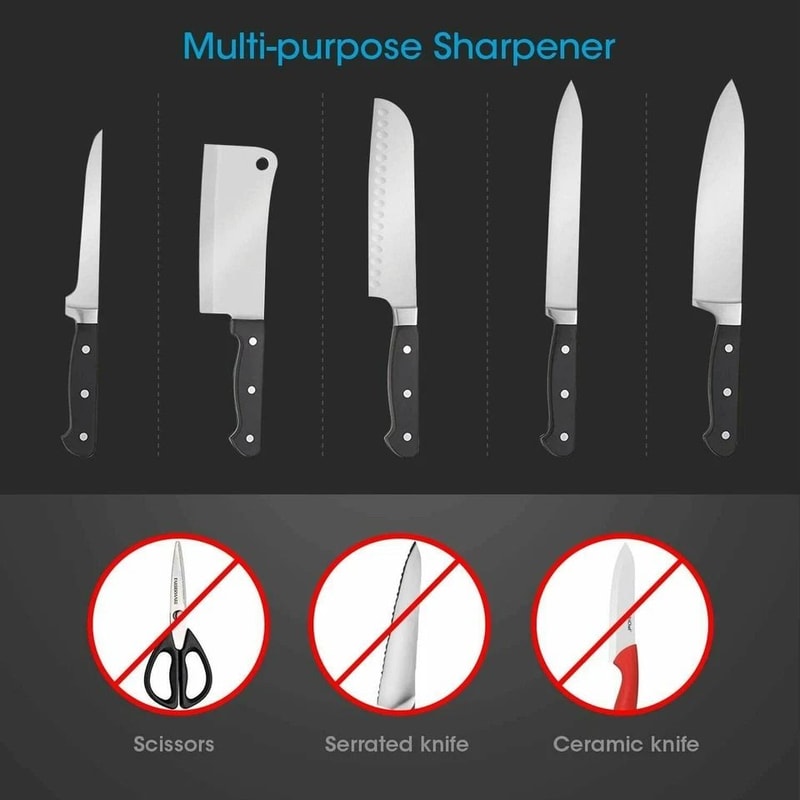 Professional Stage Knife Sharpener For Kitchen Knives Ceramic Tungsten Manual Tool 7