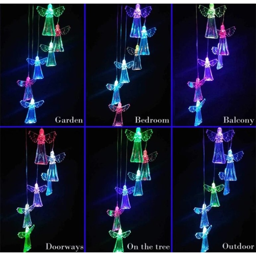 Solar Angel Wind Chimes With Color Changing LED Lights For Garden Decor 6