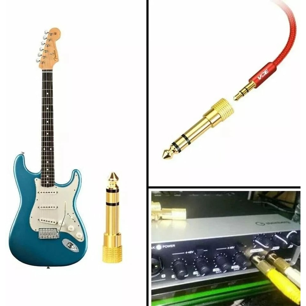 Gold Plated Male To Female Stereo Headphone Audio Adapter 2