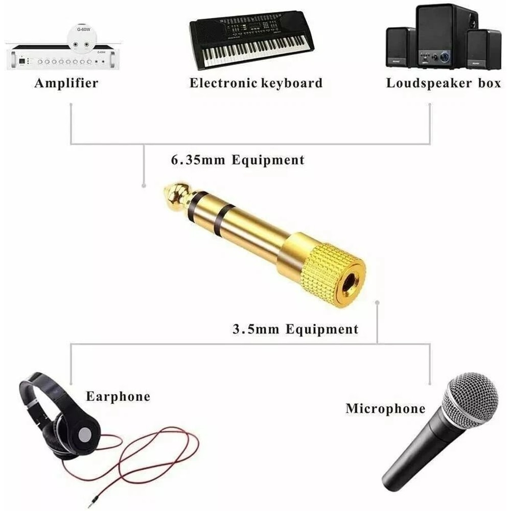 Gold Plated Male To Female Stereo Headphone Audio Adapter 3