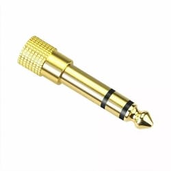 gold plated male to female stereo headphone audio adapter
