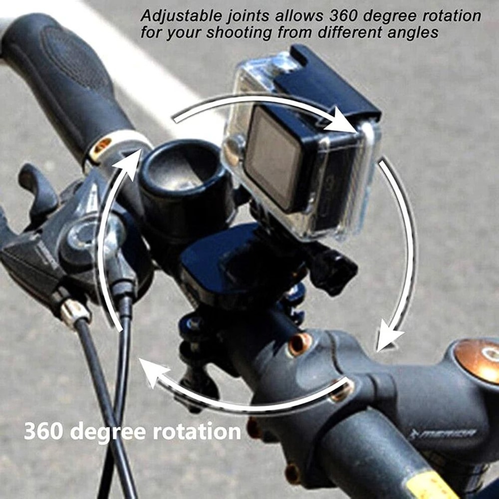 Bike Handlebar Mount Clamp For Bicycle And Motorcycle Action Cameras 2