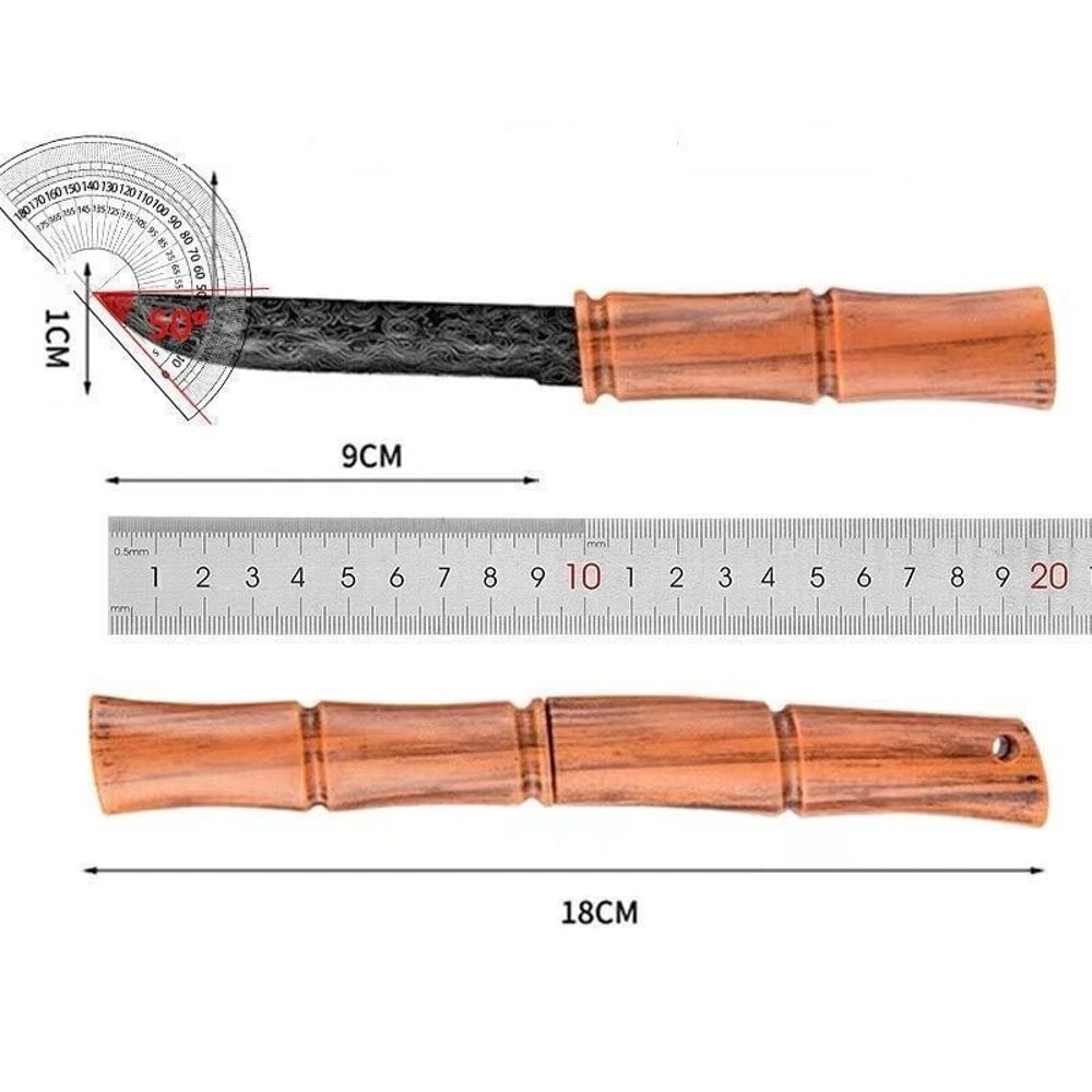 Damascus Steel Portable Fruit Knife With Bamboo Handle For Camping Kitchen And Everyday Use 1