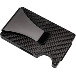 rfid blocking slim money clip carbon fiber wallet for men