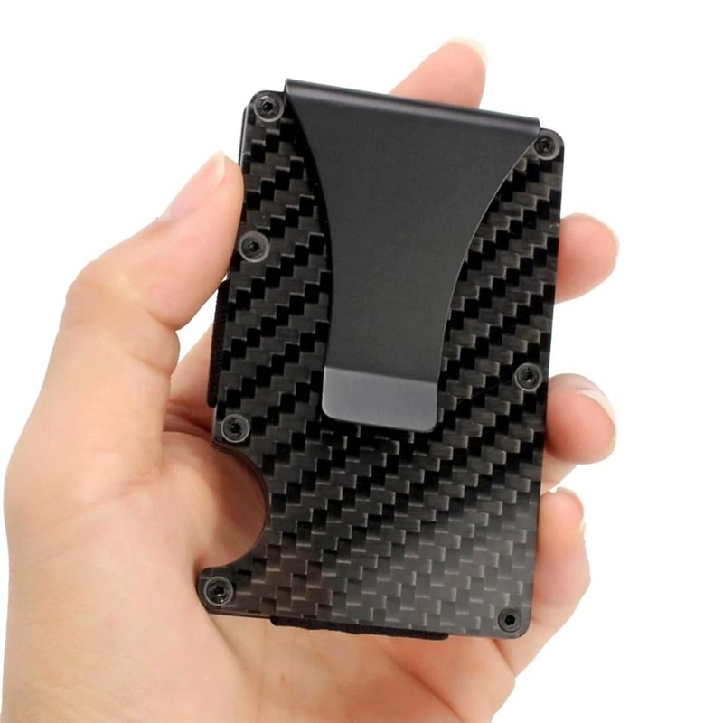 RFID Blocking Slim Money Clip Carbon Fiber Wallet For Men 4